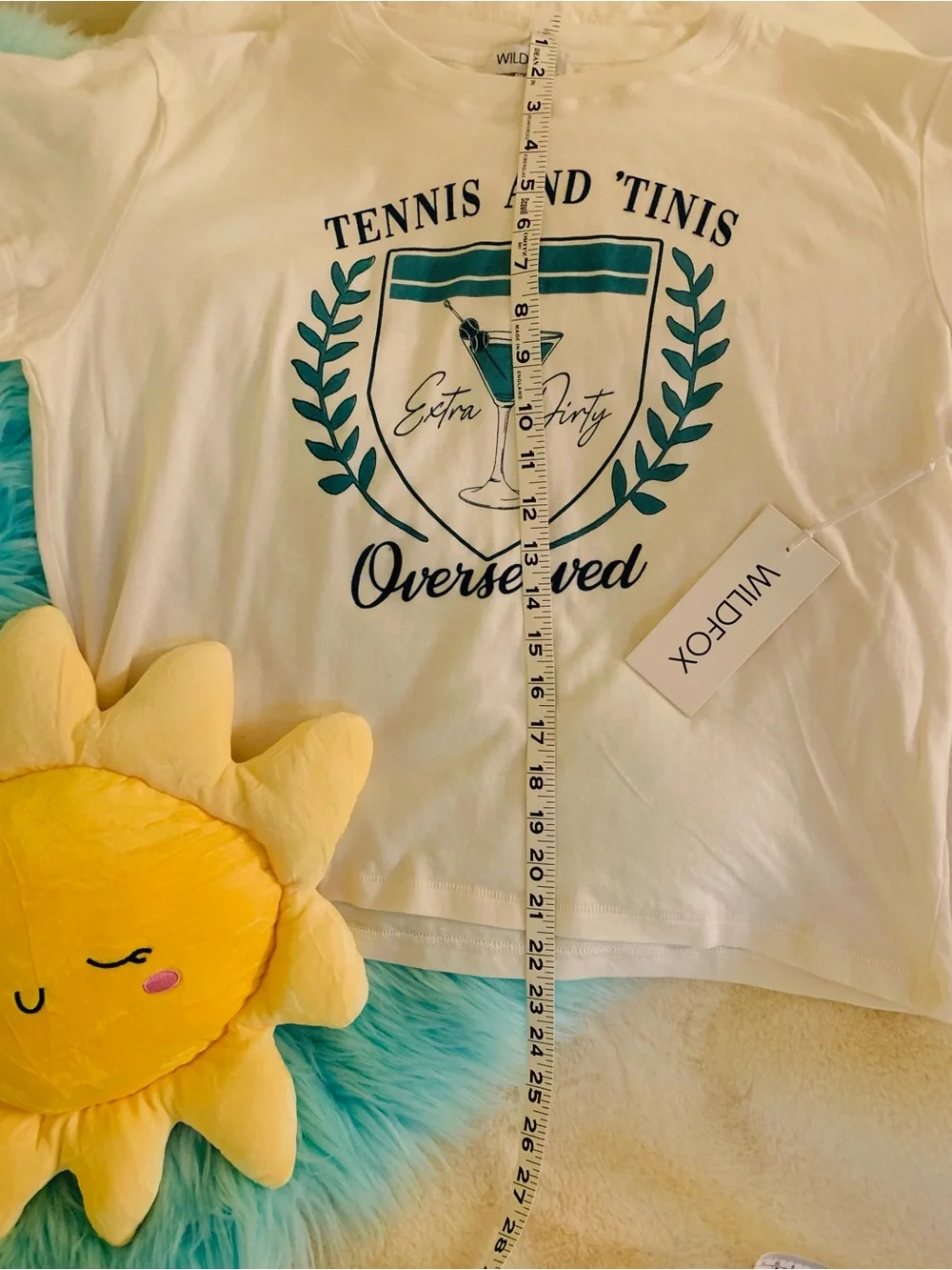 Wildfox Teal White Loungewear Set T-Shirt Shorts Matching Set Women’s XL
